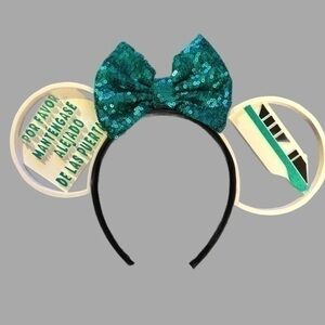 Disney Inspired Handmade Monorail Message 3D Minnie Ears Headband - NWOT